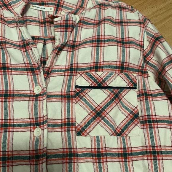 Marine Layer Pajama Top Flannel Classic Red Plaid Womens M warm cozy Winter - Picture 4 of 10